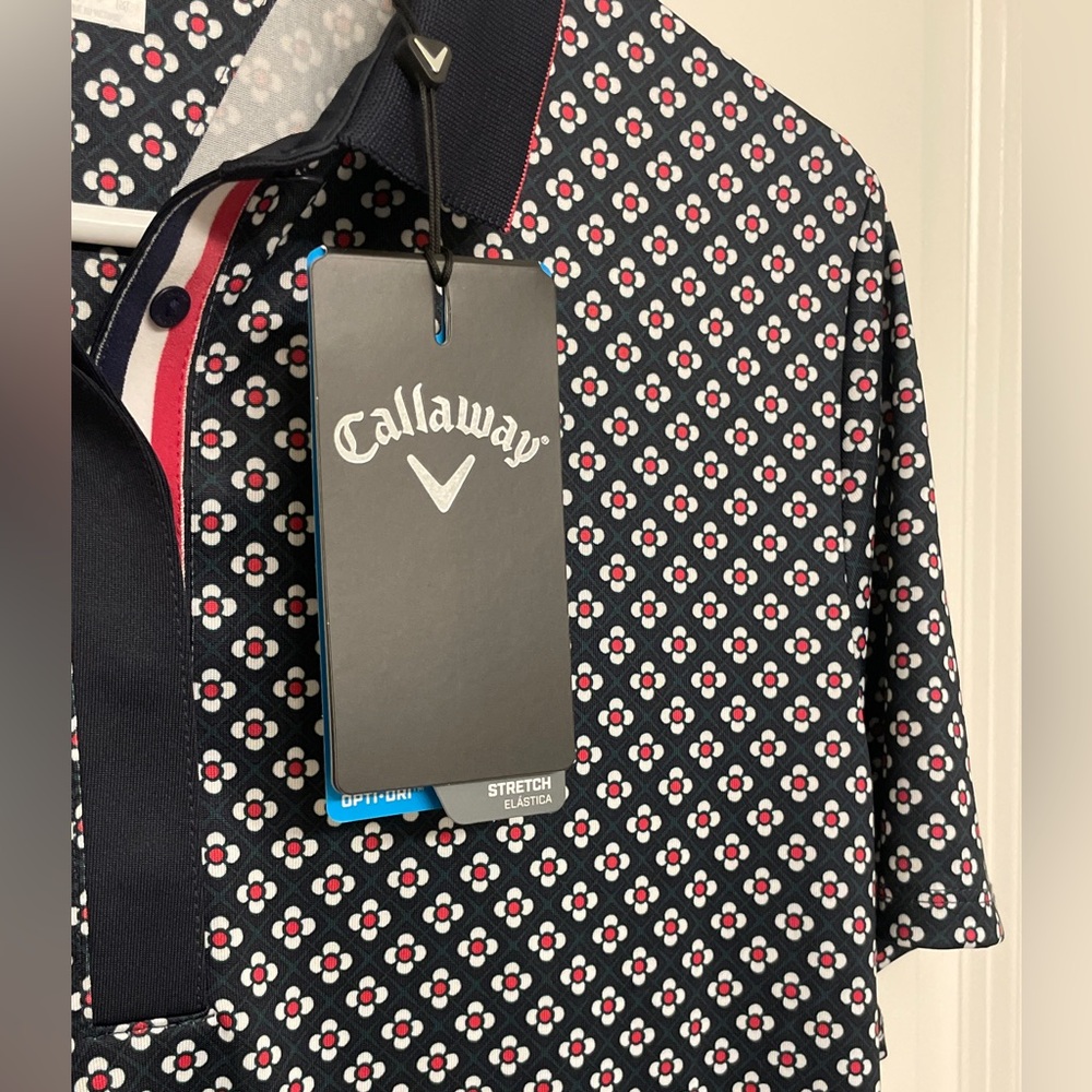 Collared Athletic Polo Floral Short Sleeve Top Callaway